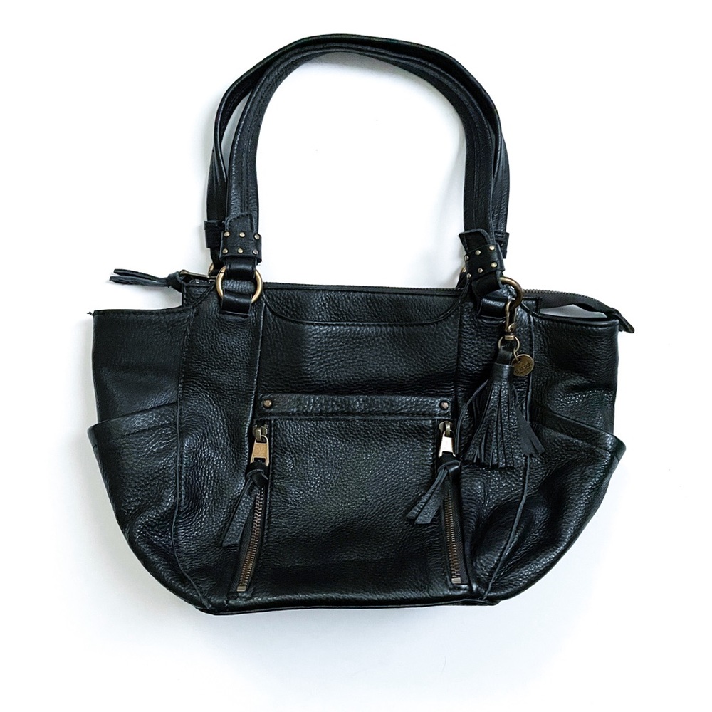 The Sak Collective Black Pebbled Leather Shoulder Satchel Bag